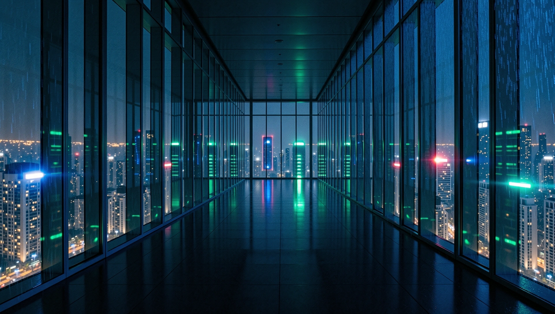 Hong Kong Financial District at Night
