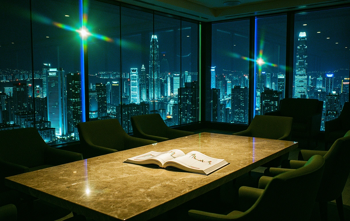 Hong Kong Financial District at Night