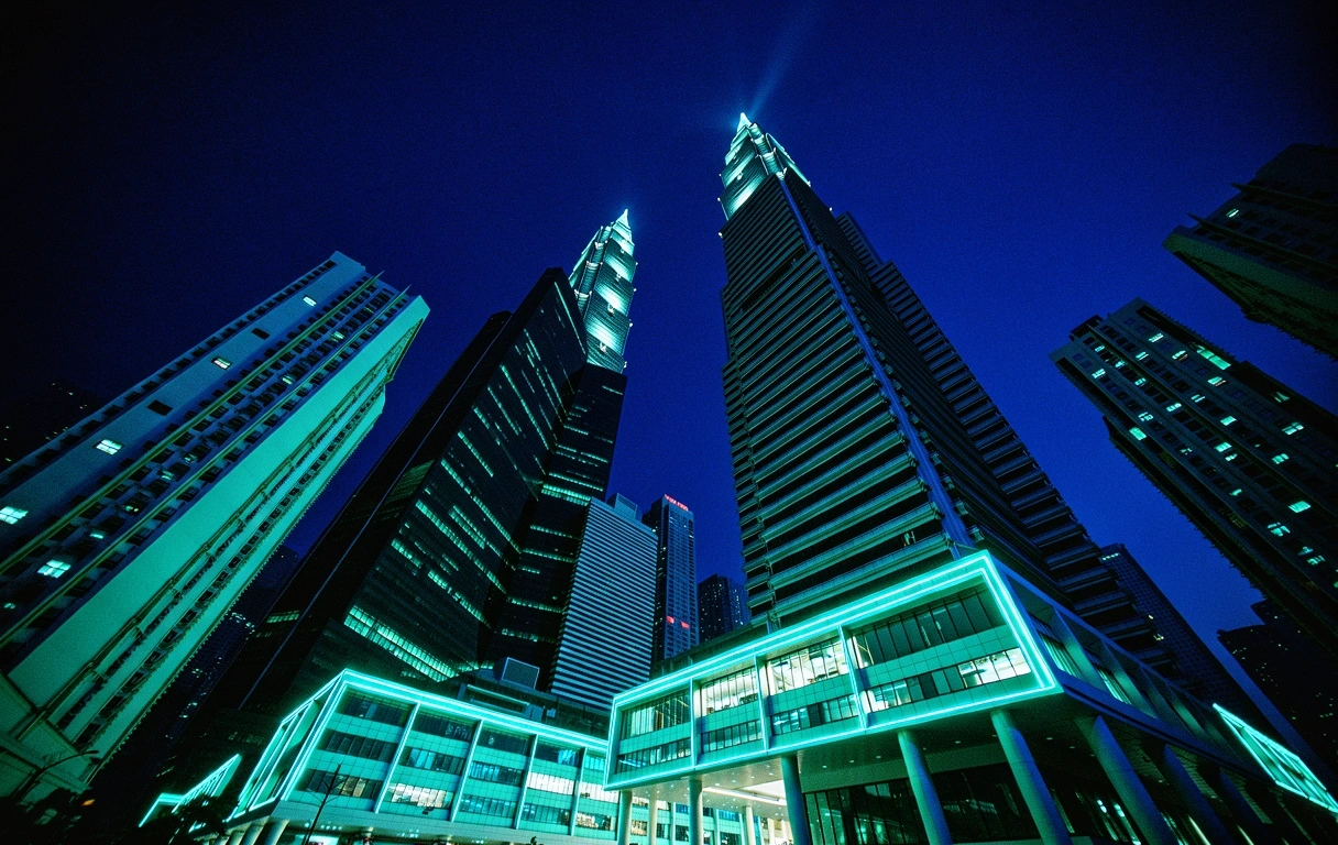 Hong Kong Financial District at Night